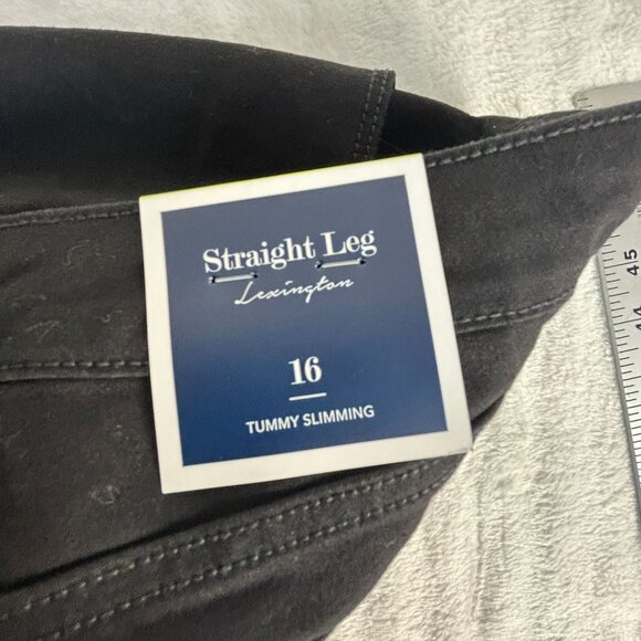 Charter Club Women Tummy Slimming Lexington Straight Leg Black Pants Size 16 New - Picture 5 of 12